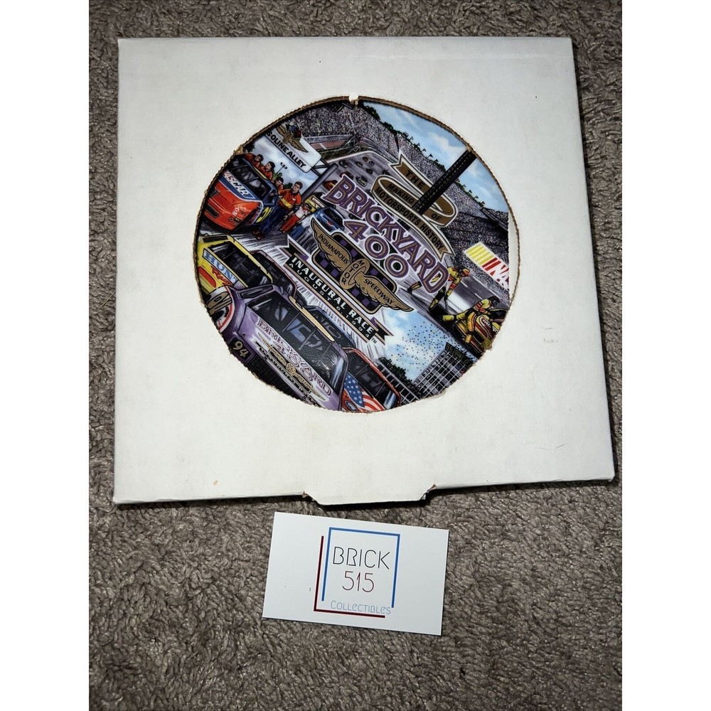 1994 Inaugural Brickyard 400 Motorsport Collector Plate With Authenticity Cert.